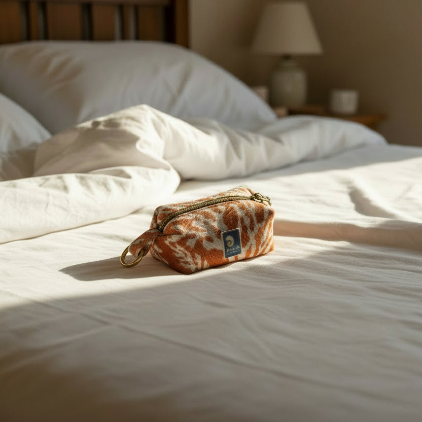 Coral narrow mini zipper pouch