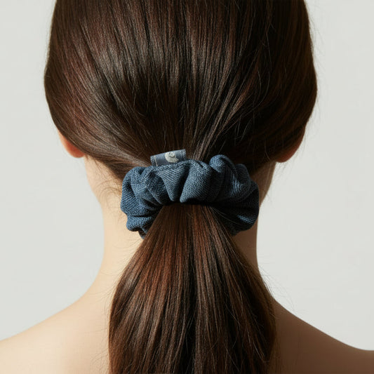 DUS Medium Signature Denim Scrunchie
