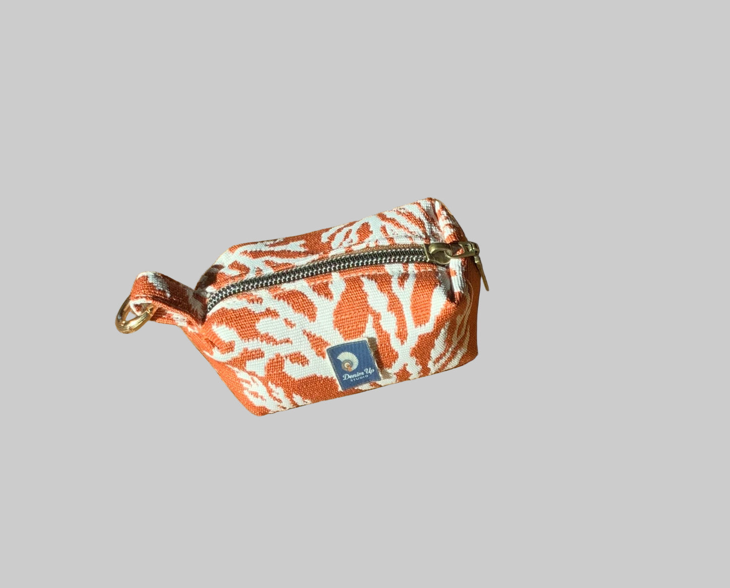 Coral narrow mini zipper pouch
