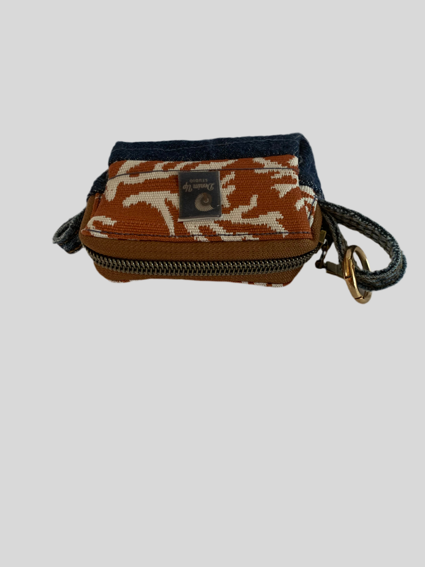 Coral & Denim Mini Quilted Coin Pouch (A)