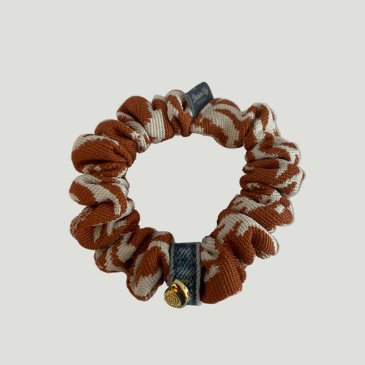 Coral & Denim Hair Scrunchie