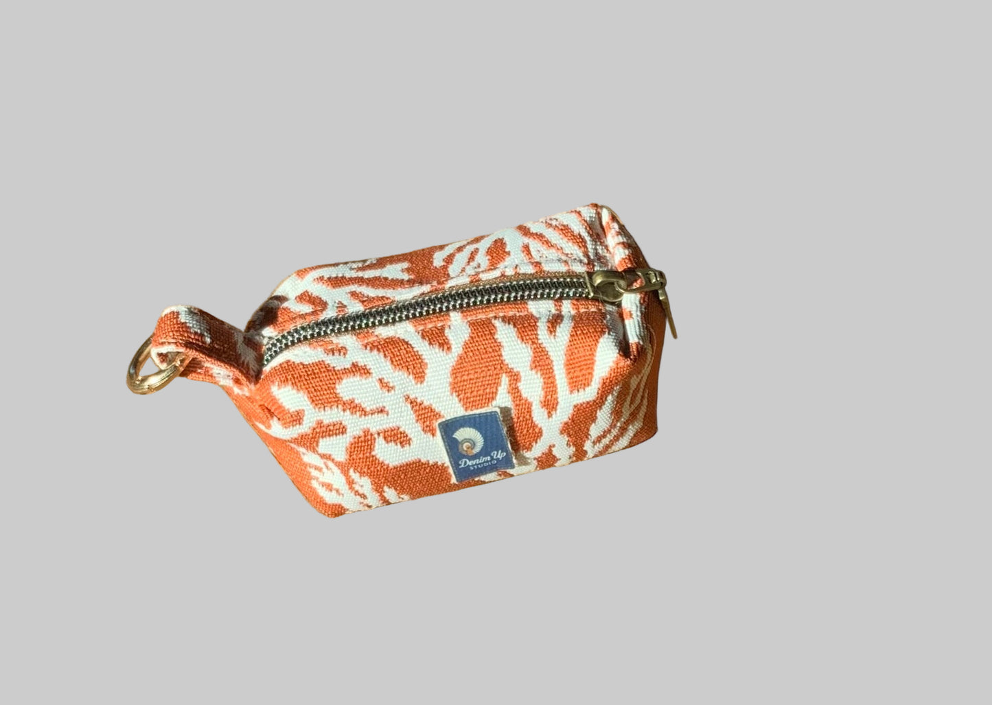 Coral narrow mini zipper pouch