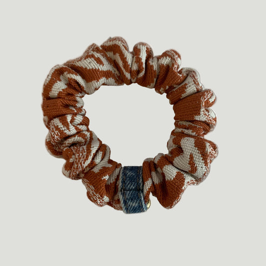 Coral & Denim Hair Scrunchie