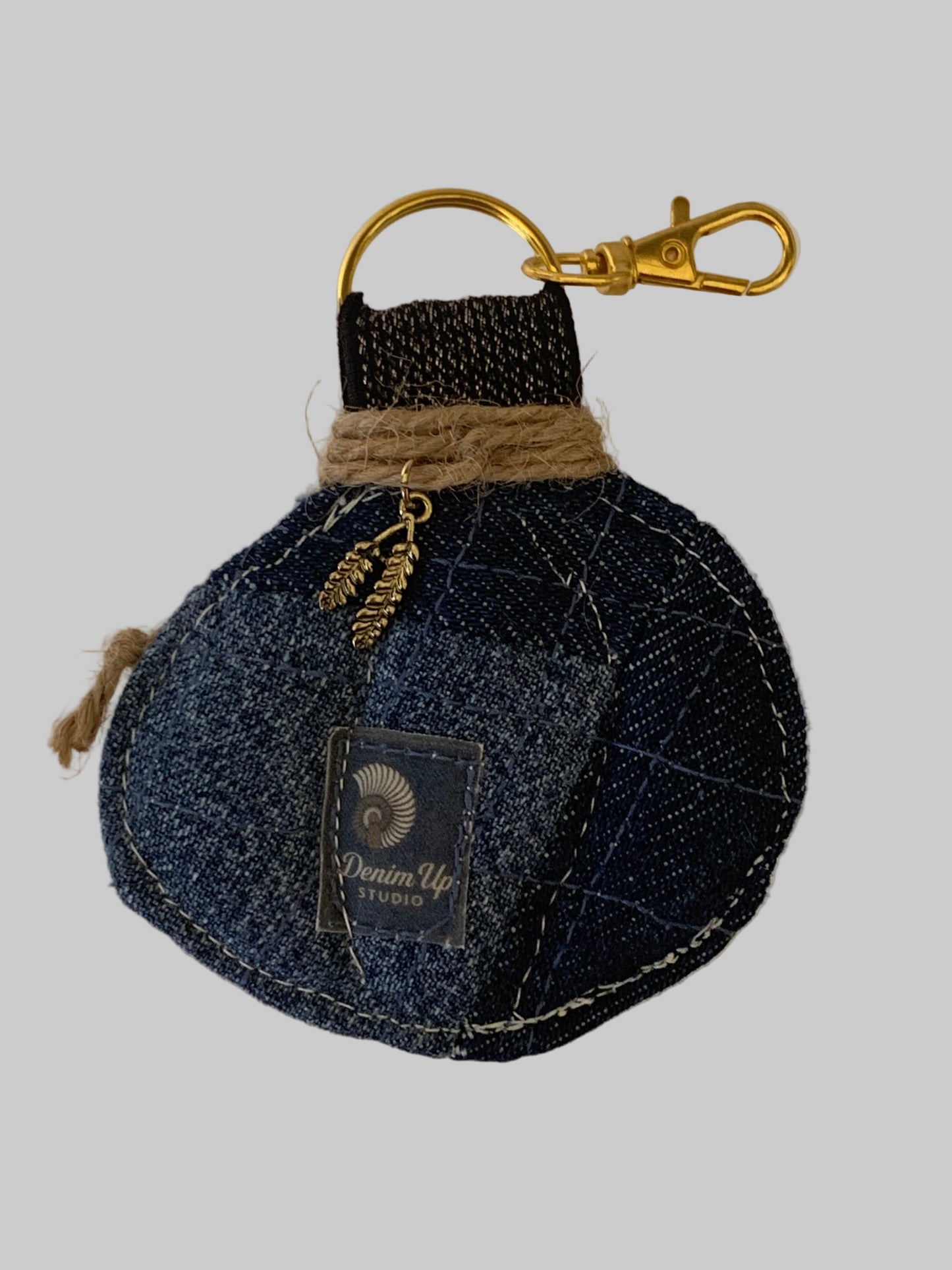 Denim & Vintage Floral Pumpkin Charm