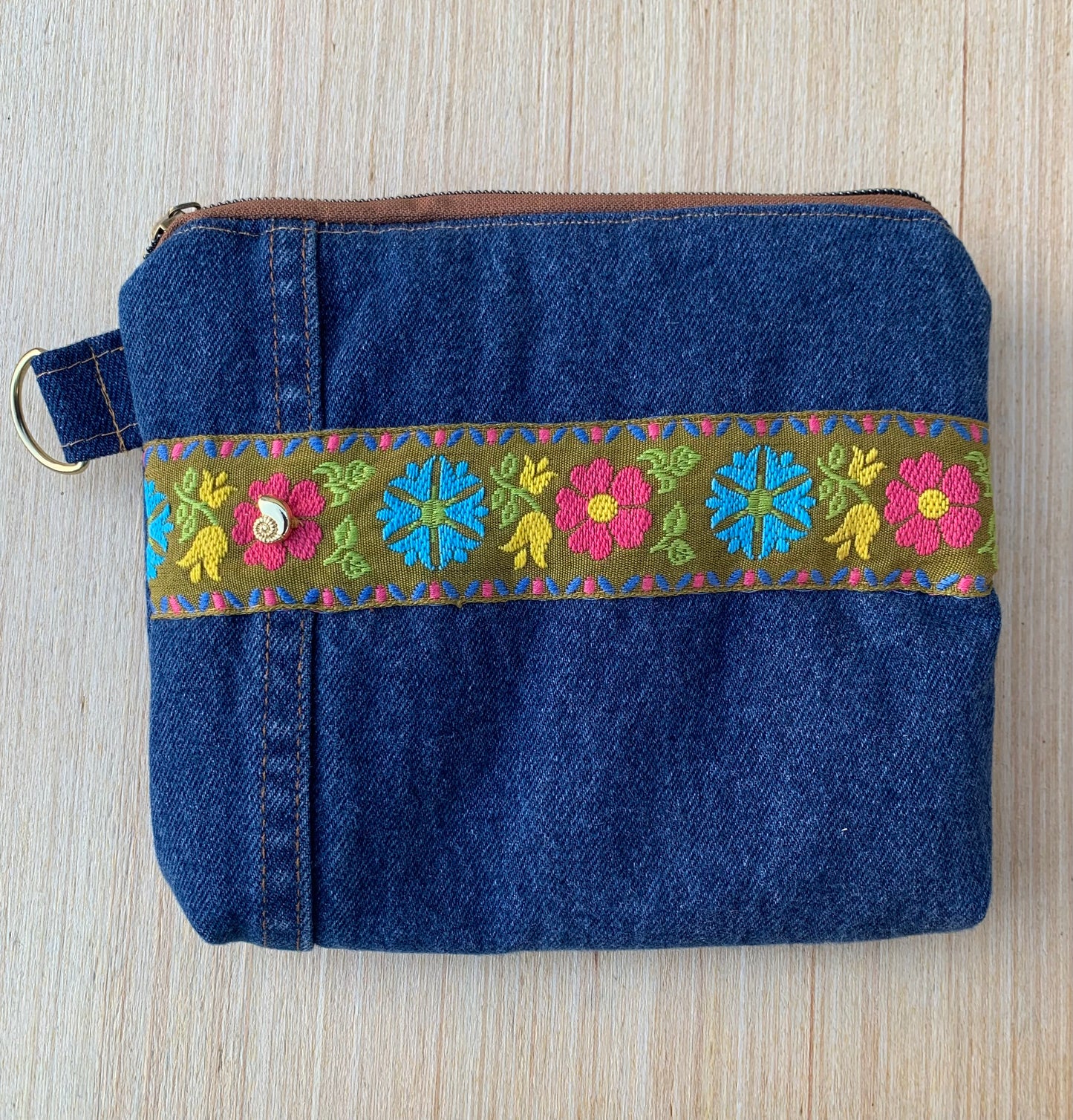 Cozy Denim Zipper Pouch