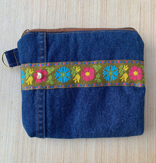 Cozy Denim Zipper Pouch