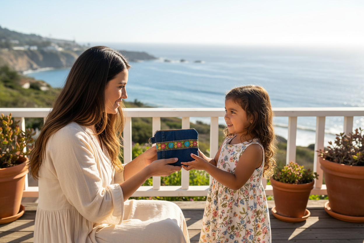 Cozy Denim Zipper Pouch