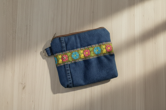 Cozy Denim Zipper Pouch