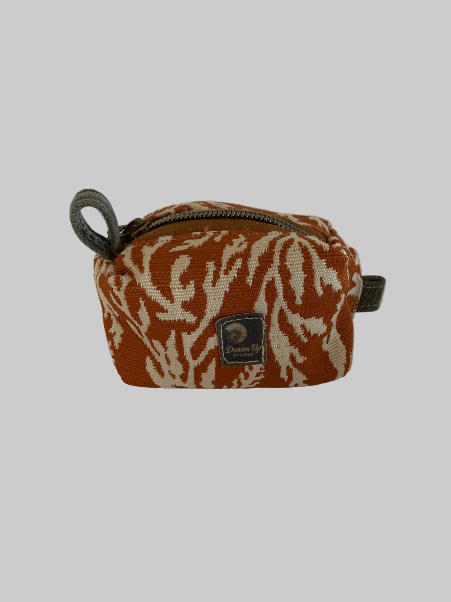 Coral & Denim Tiny Zippered Coin Pouch