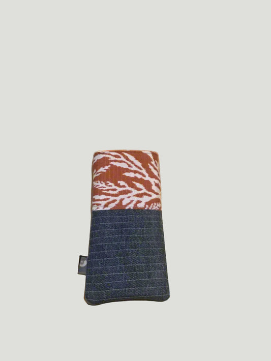 Coral & Quilted Denim Eyewear Case
