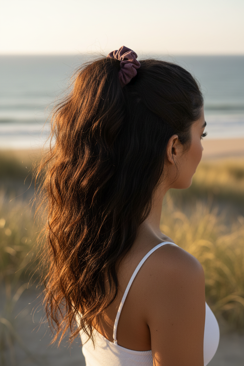 Pfeiffer Purple Denim Scrunchie