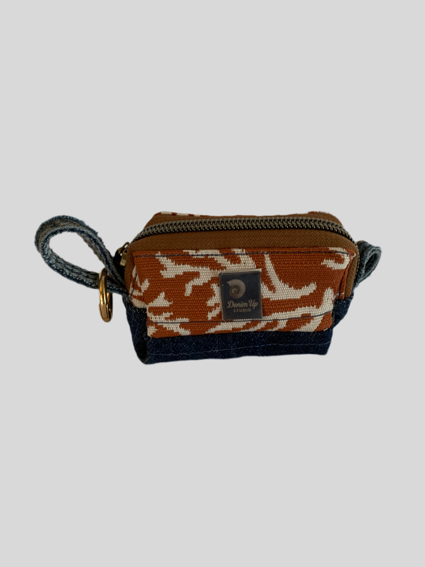 Coral & Denim Mini Quilted Coin Pouch (A)