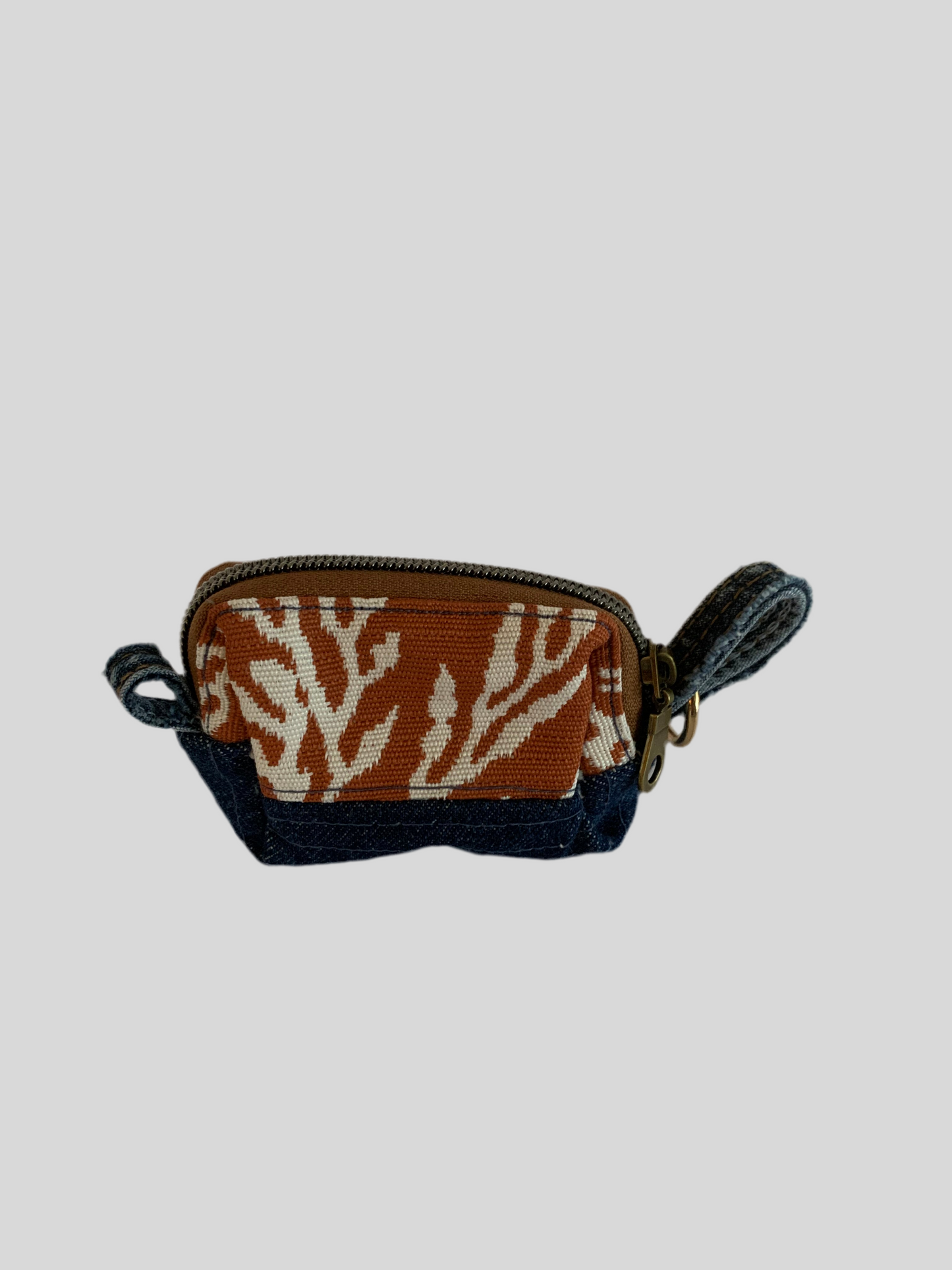 Coral & Denim Mini Quilted Coin Pouch (A)