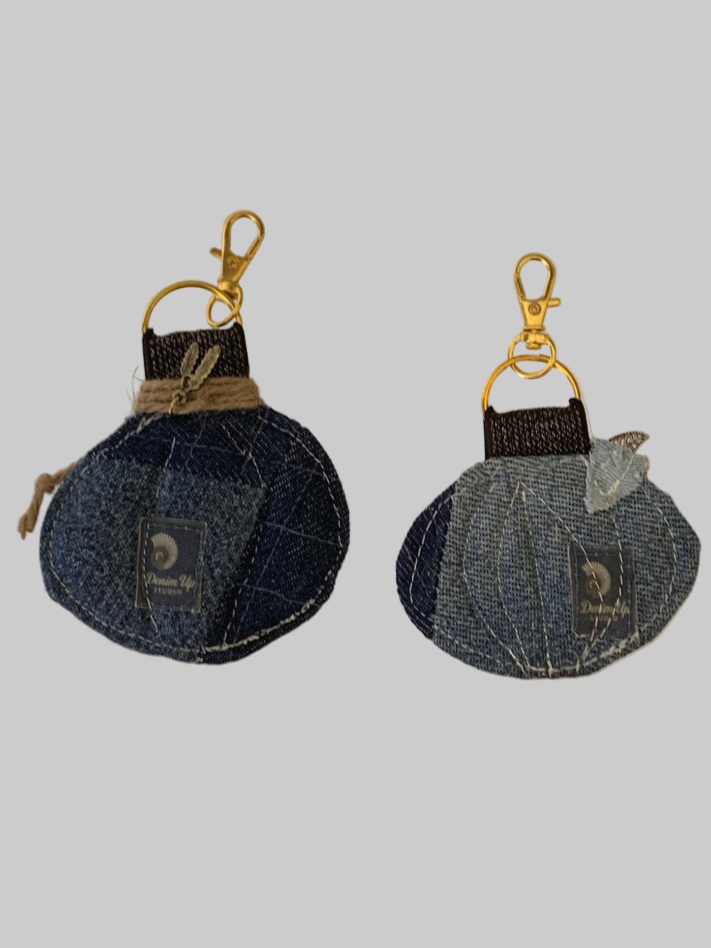 Denim & Vintage Floral Pumpkin Charm