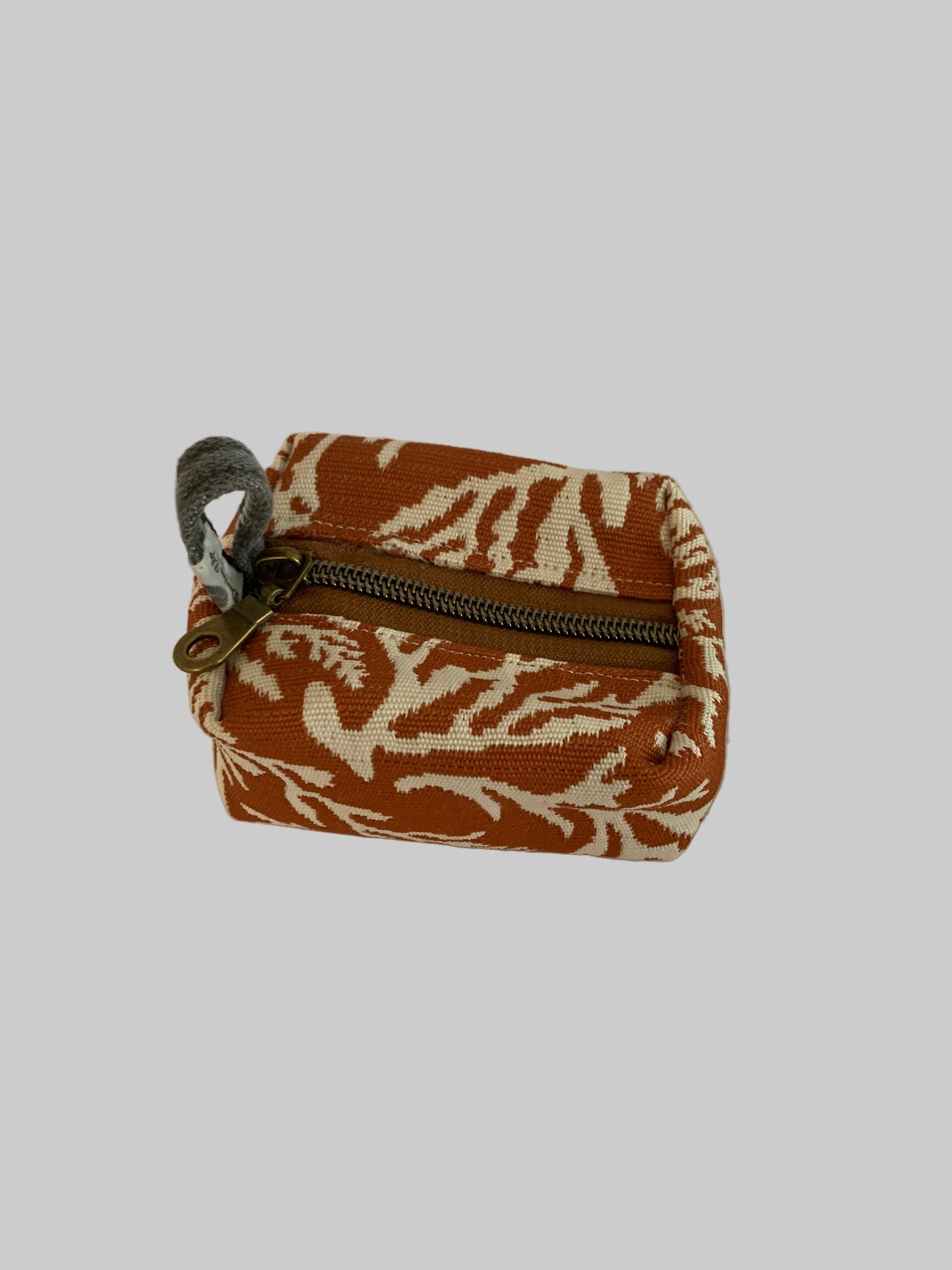 Coral & Denim Mini Boxy Zipper Pouch