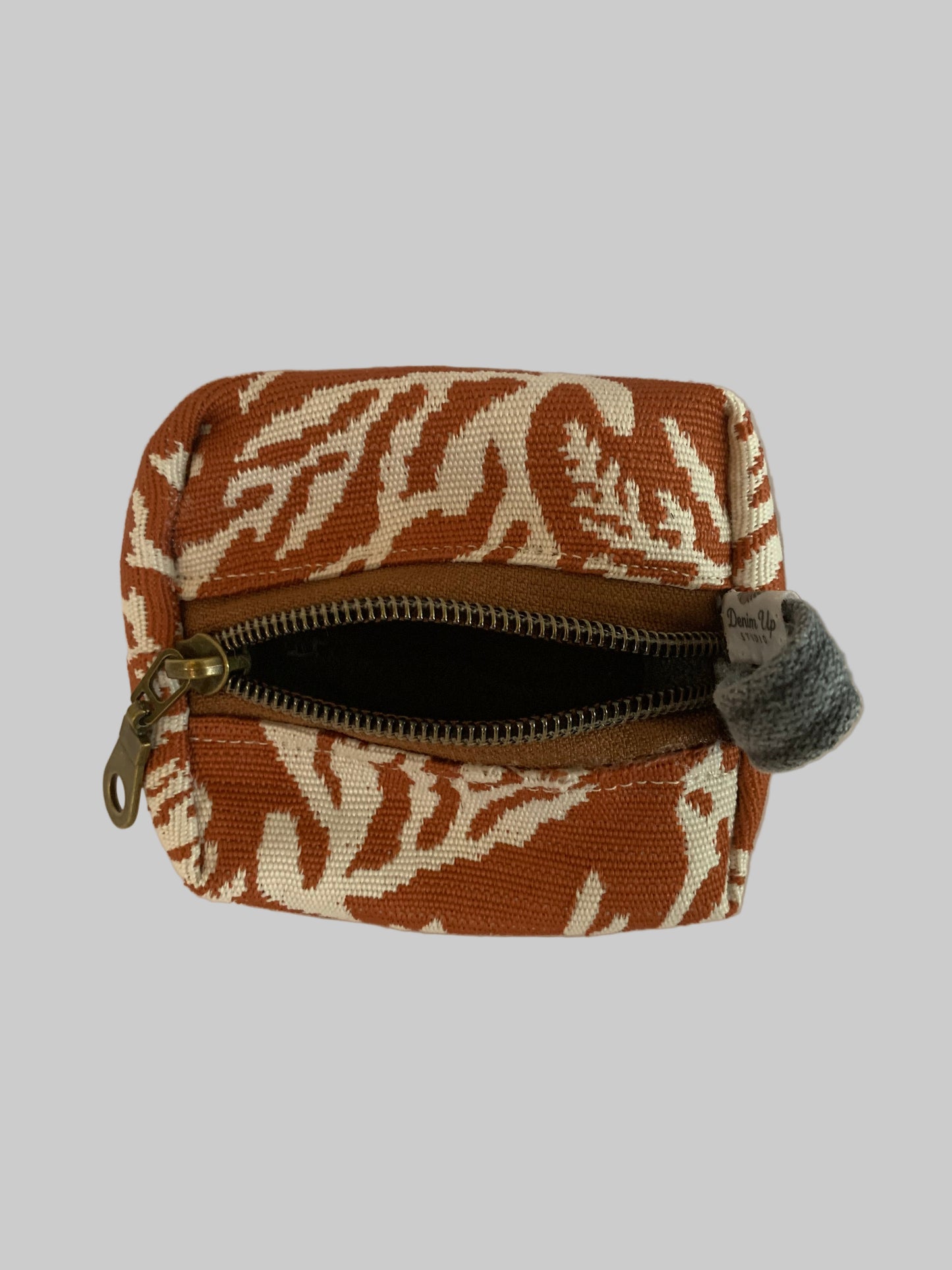 Coral & Denim Mini Boxy Zipper Pouch