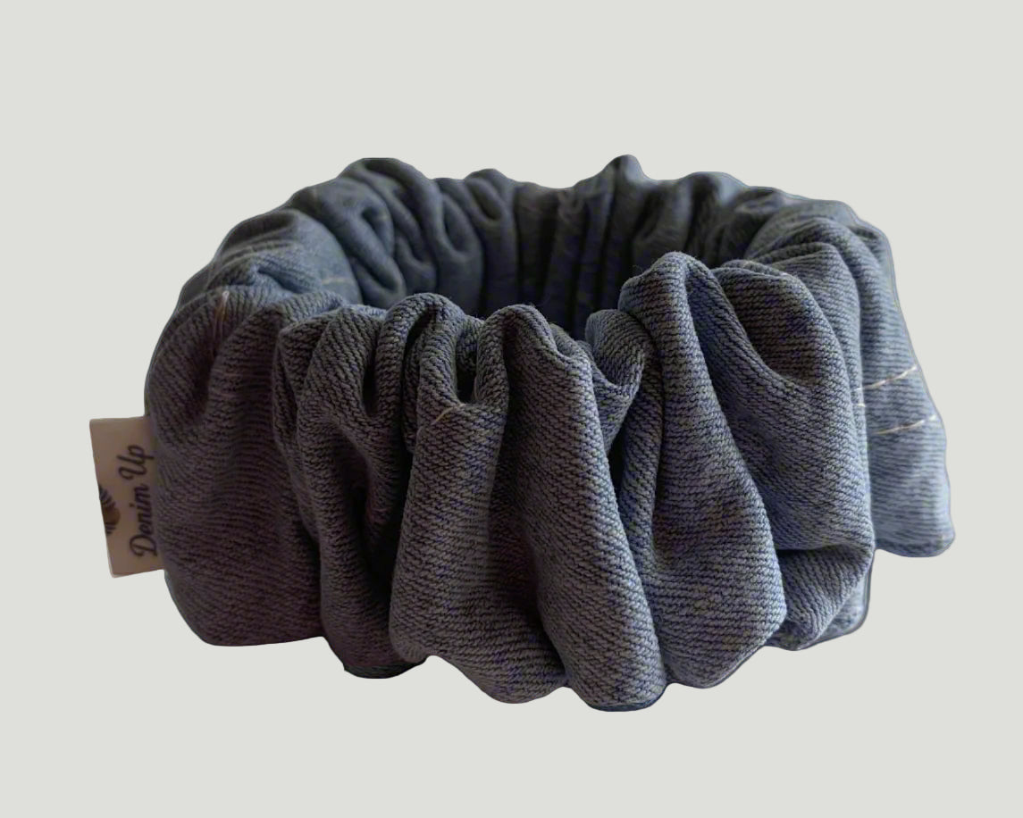 Sea Anemone Scrunchie — Upcycled Denim